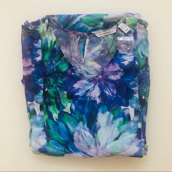 Isaac Mizrahi Floral Print Cold Shoulder Dress - Picture 7 of 7